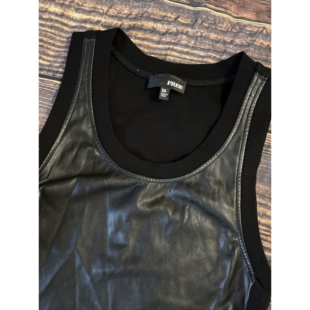 Aritzia Wilfred Free Black Sleeveless Bodycon Faux Leather Dress Size XSmall - Picture 2 of 7